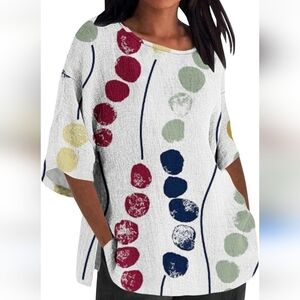 Women's Abstract Pattern Blouse Size 2XL